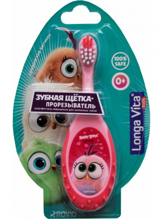 Детская зубная щётка-прорезыватель Longa Vita Angry Birds Hatchlings (от 0 лет)