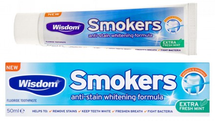 Зубная паста Wisdom Smokers Extra Fresh mint, 50мл
