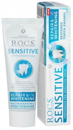 Зубная паста R.O.C.S. Sensitive восстановление и отбеливание, 75 мл