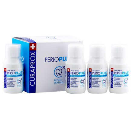 Набор ополаскивателей CURAPROX Perio Plus Regenerate с гиалуроновой кислотой и хлоргексидином 0,09%, 4 шт х 100 мл