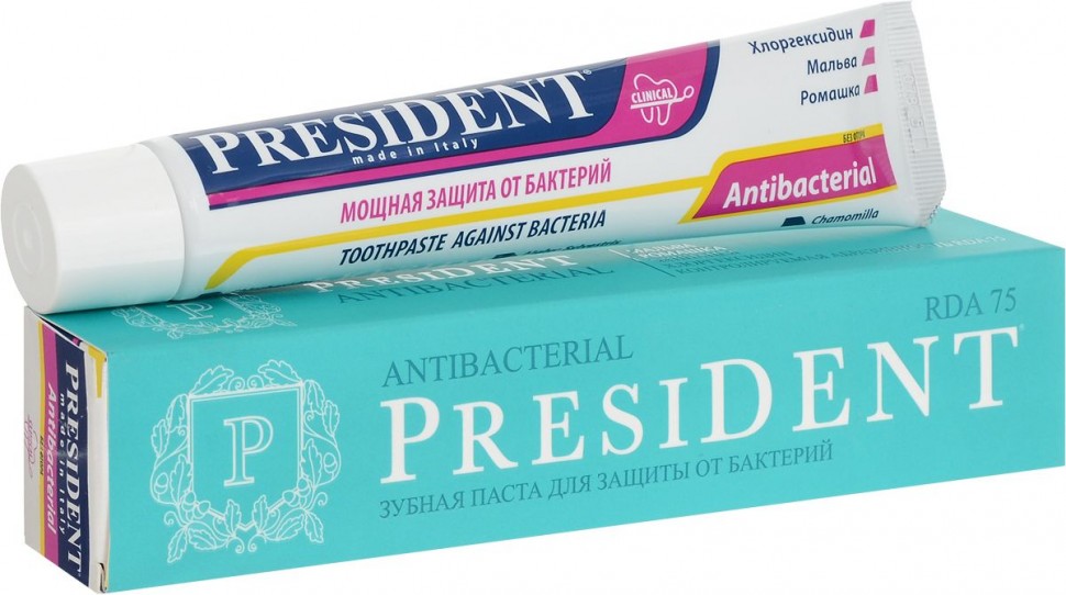 Зубная паста PresiDENT-Antibacterial, 75 мл