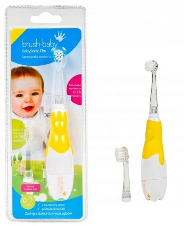 Звуковая электрическая детская зубная щётка Brush-Baby BabySonic Pro (от 0 до 3 лет)